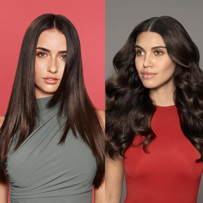 Professional Ceramic Hair Straightener & Curler - Adjustable Temperature 80-235°C, Ionic Plates, 3m Cord, LCD Display, Hair Protection Oils
