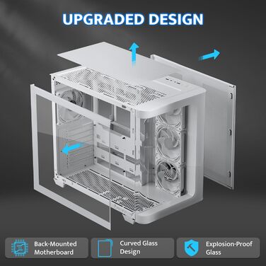 darkFlash ATX корпус для ігрового ПК Mid-Tower з 4 ARGB вентиляторами, скло для фасаду, 2 відсіки, Type-C, підтримка 2x360 AIO, (DPW90)