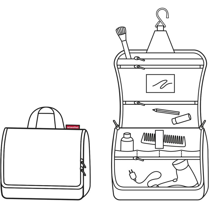 Сумка-органайзер Reisenthel Toiletbag XL - велика, з гачком, водовідштовхувальне покриття, колір: Флорист Індіго
