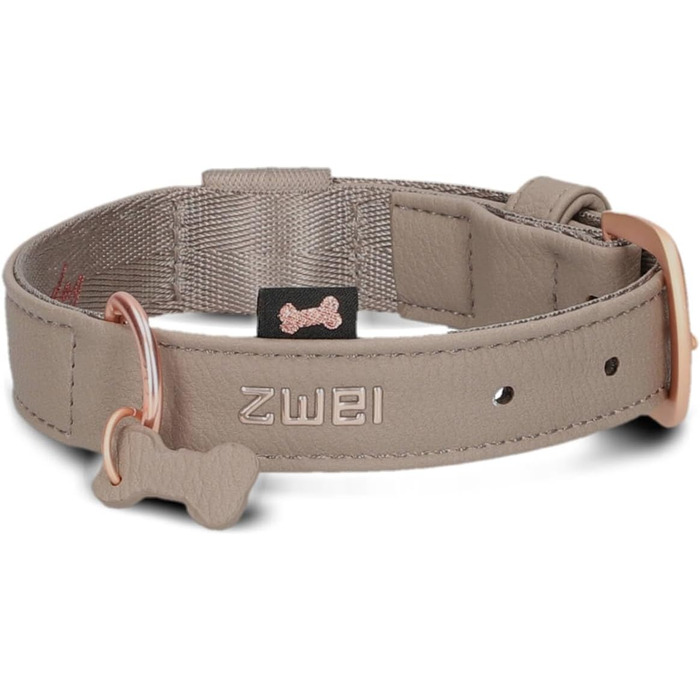 Нашийник для собак ZWEI Leo LE10 з якісної штучної шкіри, регульований, 28-38 см, різні кольори (капучино)