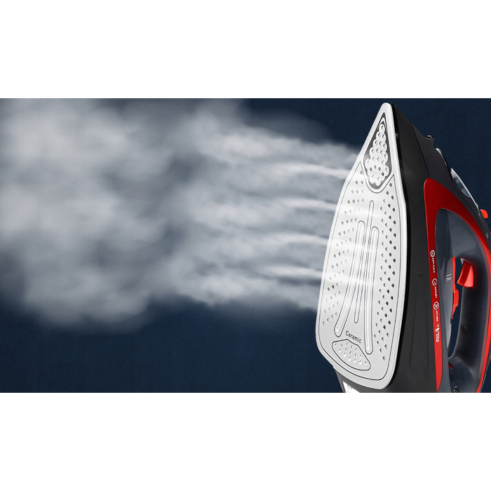 Бездротова праска Electo з керамічною підошвою, 2400 Вт, 450 мл, червона