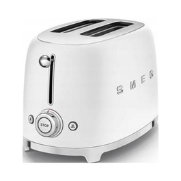 Тостер Smeg TSF01WHMEU, матовий білий, на 2 скибки, 950 Вт, з функцією розморожування