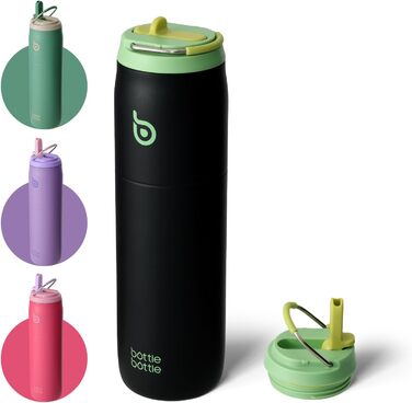 bottlebottle BOTTLE Insulated Water Bottle Stainless Steel 32oz (946ml) with Straw Handle for Sports, Travel, Gym, Double-Walled Leak-Proof, BPA-Free (Morgenröte)