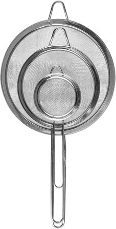 Набір металевих сит Smart-Planet (3 шт.) - для салату, борошна, цукрової пудри. Сита з нержавіючої сталі з ручкою