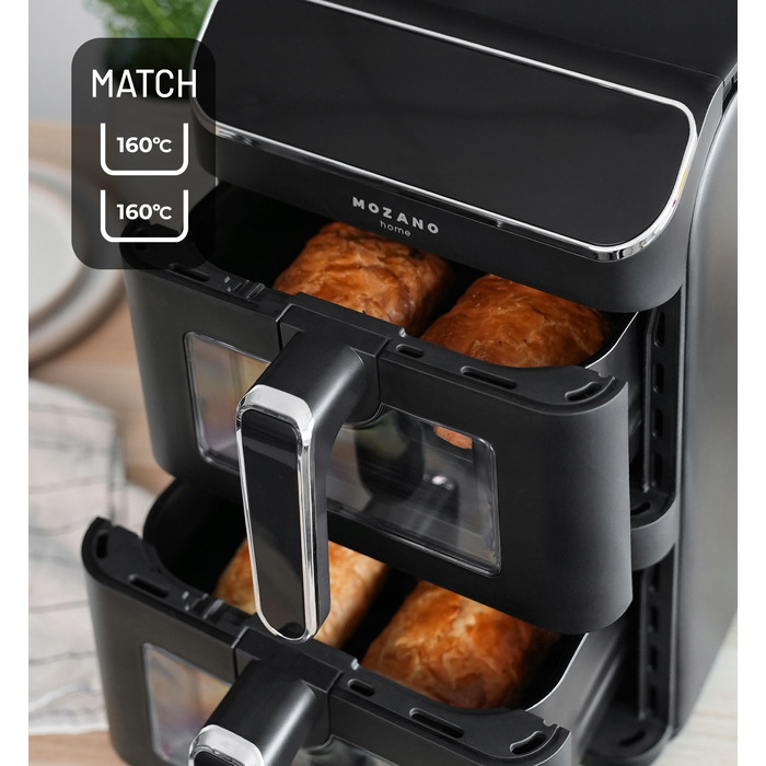 Вертикальна двокамерна аерофритюрниця 11л Air Fryer 2800W, 12 режимів