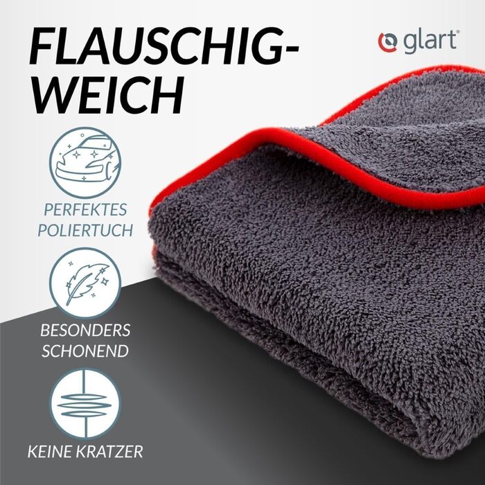 Набір мікрофібр для автомобіля Glart 443TPO4, 12 шт, 40x40 см, 600 GSM, серветки для полірування та чистки авто