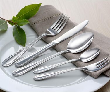 GRÄWE 12-Piece Stainless Steel Cutlery Set, Dinnerware Set, 68-Piece Set, Nickel-Free, Rust-Proof, Hand-Polished, Dishwasher-Safe - Salzburg Series