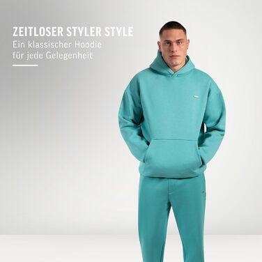 Світшот SMIODOX Dawson для чоловіків - Oversize з капюшоном, стильний та зручний для спорту та повсякденного носіння (XL, Petrol)