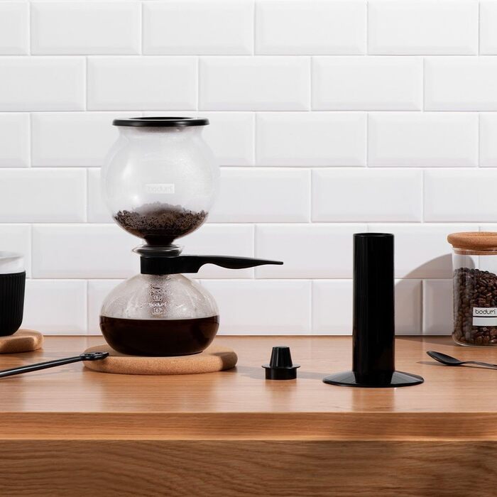 Кавоварка Bodum Pebo 1208-01, 1 л, чорна, сифоновий тип