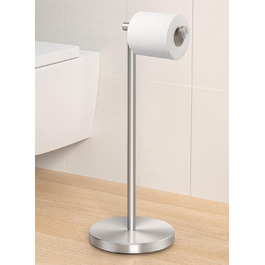 Stainless Steel Freestanding Toilet Paper Holder with Weighted Base - Brushed SUS304 Finish