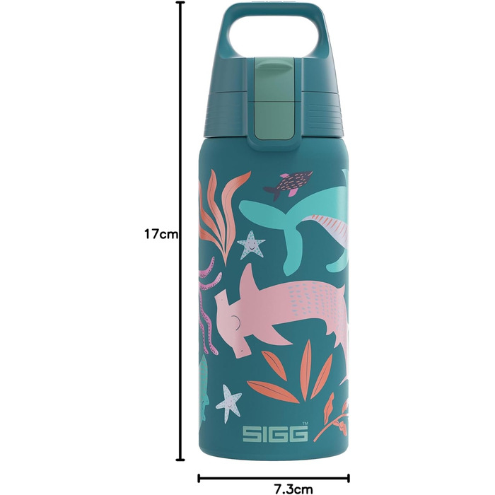 Дитяча ізольована пляшка для напоїв SIGG Shield Therm ONE 0,5 л, для газованої води, герметична, легка, без BPA, синя