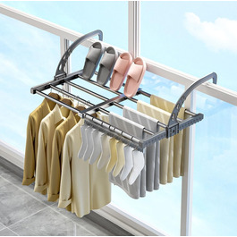 Сушарка для білизни ANEWSIR на балкон та в квартиру: розтяжна, складна, компактна, для рушників та шкарпеток (38-55 см)