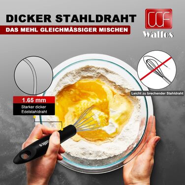 Набір міксерів Walfos® з нержавіючої сталі: 21 см, 23 см, 28 см. 3 шт. для збивання, змішування та приготування