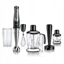 Ручний блендер 5в1 BRAUN MultiQuick 9 MQ 9147X, 1200 Вт, чорний / нержавіюча сталь
