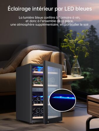 Kalamera 45 Bottle Dual Zone Wine Refrigerator - 120 Liter Capacity with LCD Display
