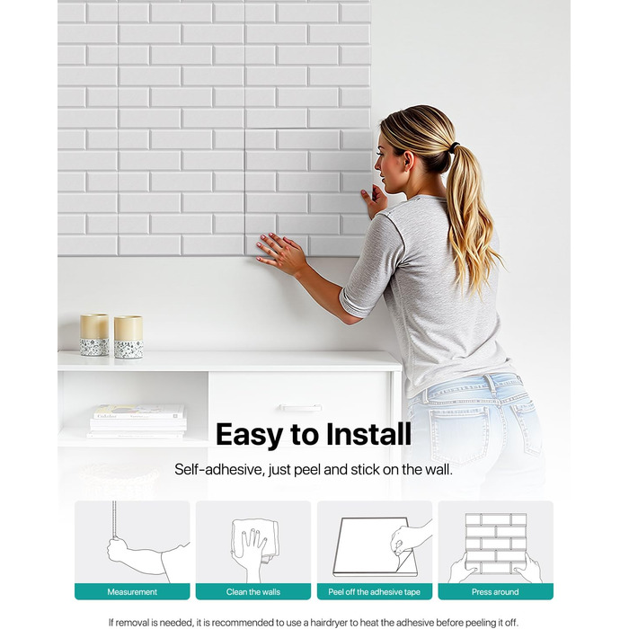 Самоклеючі акустичні панелі для звукоізоляції стін, шумопоглищаючі плити типу «цегла» високої щільності для декору та звукозахисту, 30x30x0.9 см (чорний/білий, 18 шт)