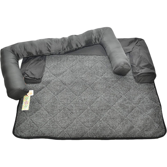 Підстилка для собак Raikou 90x90 см, чорна, з неслизьким покриттям та блискавкою