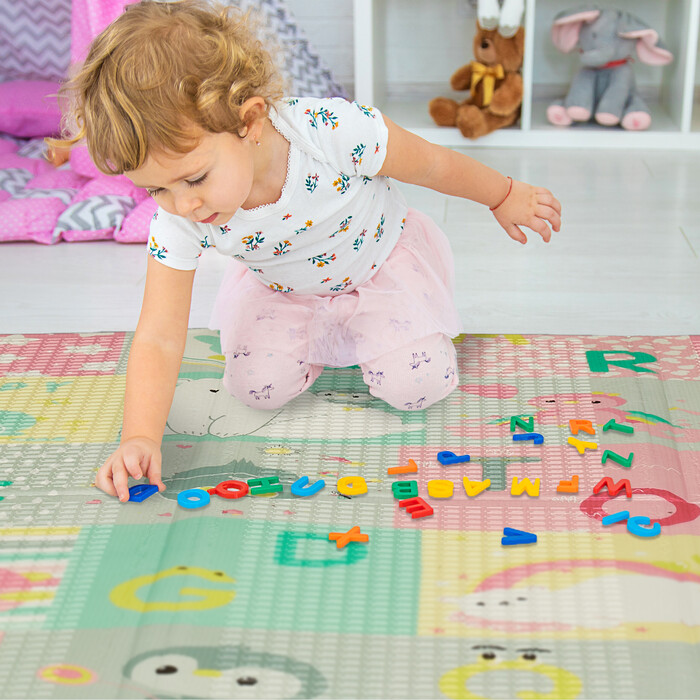 Relaxdays Foldable Play Mat with Animal Motifs