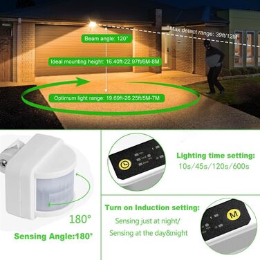 CLY LED Floodlight with Motion Sensor Outdoor 50W 4700LM Super Bright 2700K Warm White LED Floodlight IP66 Waterproof Outdoor Spotlight Adjustable Brightness Spotlight for Garden Garage Yard Backyard