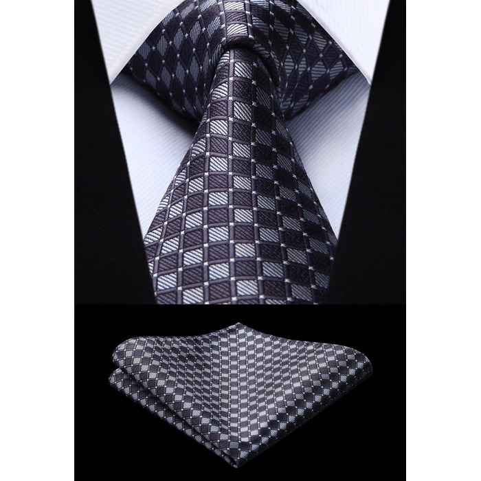 HISDERN Комплект краваток для чоловіків (5 шт.) з нагрудним хустиною. Класичні краватки з шовку для весілля та особливих випадків. У подарунковій коробці.