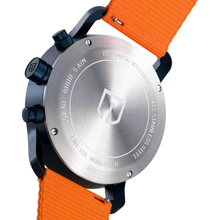 Годинник чоловічий DeTomaso SORPASSO Velocita Blau Orange з нейлоновим ремінцем
