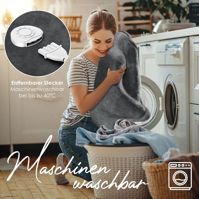 Електрична грілка KESSER® 200x180 см з автовимкненням | 9 температурних режимів | Зручна та тепла | Для ліжка та дивану | Можливість прання до 40°C | з таймером та цифровим дисплеєм | Антрацит