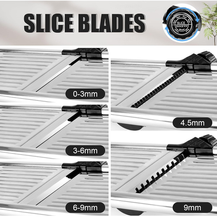 Набір для нарізання овочів з 4 лезами та захисними рукавичками - Mandoline з нержавіючої сталі для картоплі, салату, хот-поту, антиковзкий овочевий слайсер, Keto (з щіткою та ганчіркою).