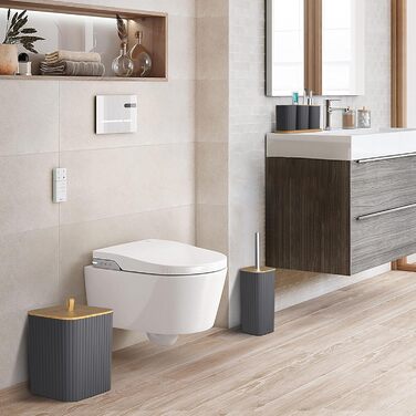 Набір для ванної кімнати Z ZONAMA 24 предмети: душовий завіс, килимок, смітник, тримач для унітазу, дозатор мила. Зелений колір.