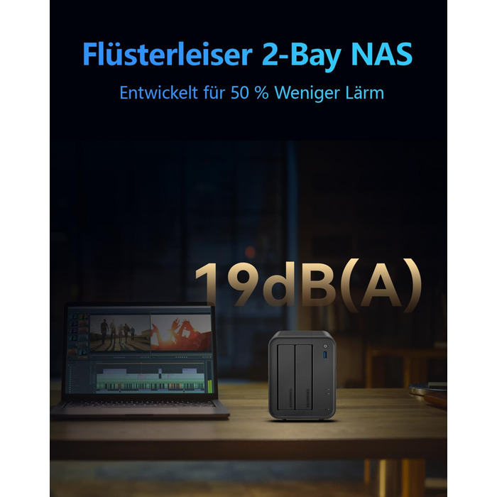 TERRAMASTER F2-425: 2-Bay NAS з Intel x86 Quad-Core CPU, 4 GB RAM, 2.5 GbE LAN - Мережевий сховище для дому (без жорсткого диску)
