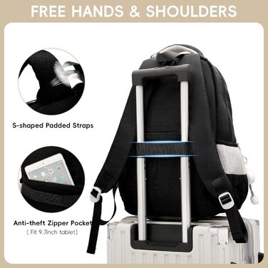 Шкільний рюкзак для дівчинки-підлітка, легкий водонепроникний, з милим брелоком. Підходить для 3-5 класів та старшої школи. Великий рюкзак для підлітків - фіолетовий (чорний)