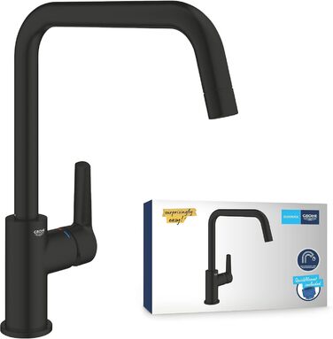 Змішувач кухонний GROHE Start, чорний, поворотний 150°, водозберігаючий, монтаж без інструментів, 304702430