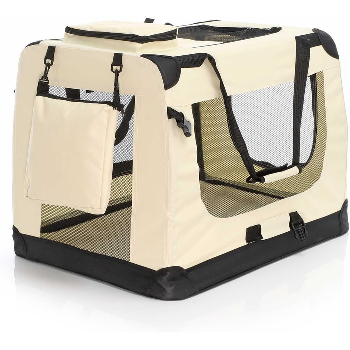 Складана переносна переносна коробка для собак та котів Fudajo (50x35x35 см, 700x520x500 мм, бежева)