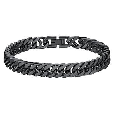 Чоловічий браслет Richsteel з нержавіючої сталі сріблястого/золотого/чорного кольору, ширина 8/12/17 мм, довжина 19/21/23 см, кубинський ланцюг, для чоловіків, хіп-хоп, з подарунковою коробкою