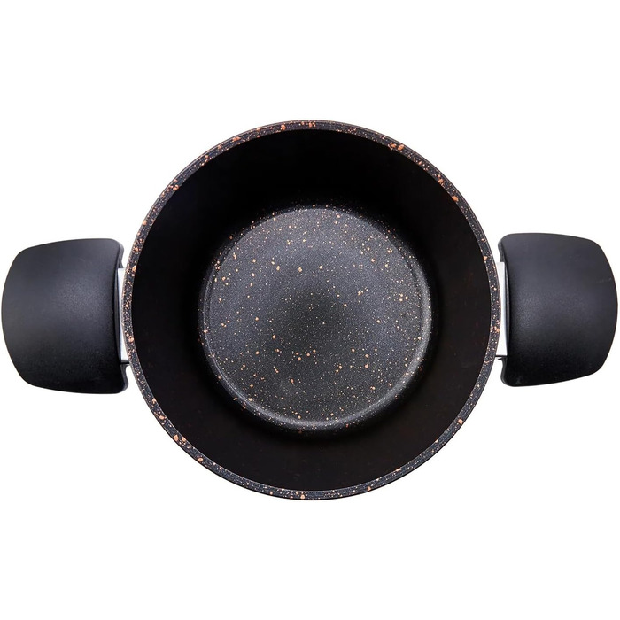 Набір посуду Karaca Biogranit, 7 предметів, чорний/золотий, з антипригарним покриттям, для індукційних плит, граніт