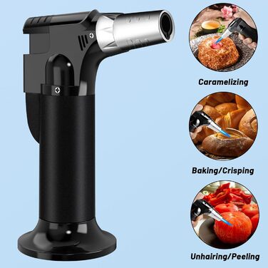 Фламбер (Royouzi) з блокуванням безпеки: регульований, наповнюваний, для приготування Crème brûlée, грилю, приготування їжі, кемпінгу