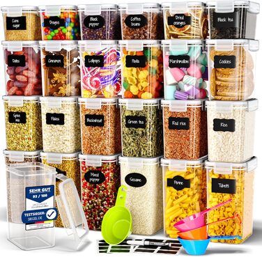 Набір контейнерів для зберігання Deco haus® з кришкою (24 шт.) - для кухні, продуктів, круп, борошна