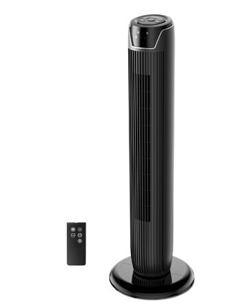 Вентилятор торгової марки Midea FZ10-17JR Elegant Tower Fan з дистанційним керуванням, таймером, потужність 45W, чорний колір