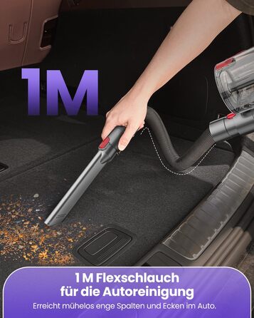 Акумуляторний пилосос SICBCGB 48000Pa/550W/70хв, 2.0L з HD-дисплеєм, антизаплутувальною щіткою, док-станцією, 11-шаровою фільтрацією для шерсті тварин та авто (фіолетовий)