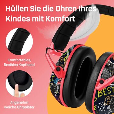 Навушники для дітей Vanderfields Premium – шумопоглинання 34,4 dB, для дітей 3-12 років, зелені