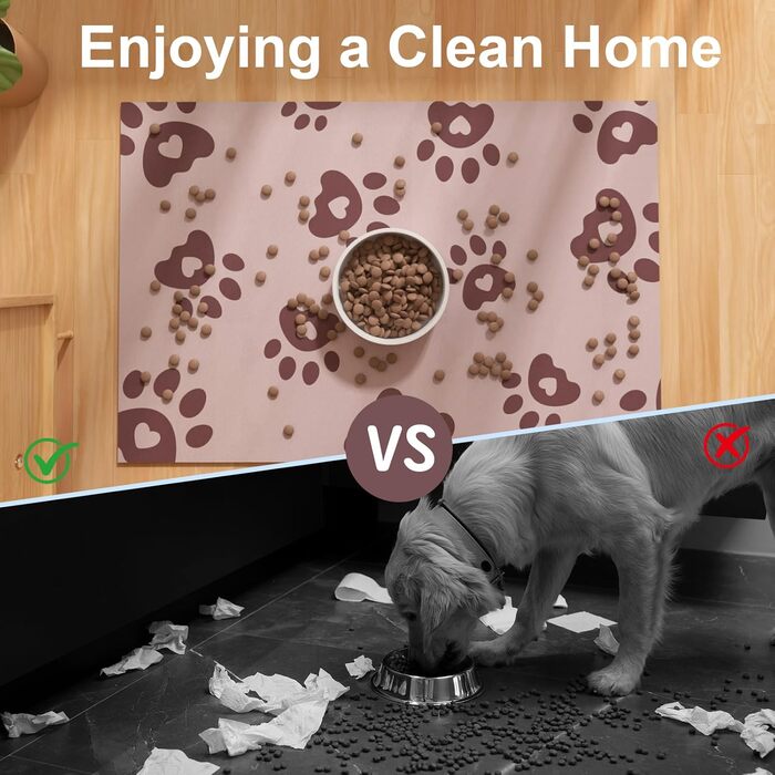 Килимок під миску для собак BLESWIN, 30 x 50 см, вбираючий, антиковзкий, для цуценят, рожевий