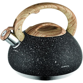 Клюсберг Квітковий чайник для плити 2.7л, чорний, 7-шарове дно, модель KB-7279