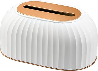 ZYWUOY Multifunctional decorative patterned rectangular tissue box holder, White