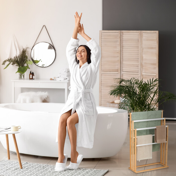 Бамбукова вішалка для рушників Relaxdays 6 барів