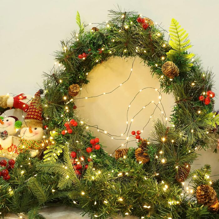 Гірлянда світлодіодна святкова BrizLabs, 40м, мідний дріт, 400 LED, 8 режимів, для дому, саду, балкону, вечірки, тепле біле світло, вологостійка