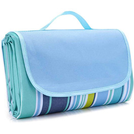 WAIZHIUA велика пікнікова ковдра 200 x 200 см, вологостійка, для пляжу, парку, кемпінгу, сімейних концертів, похідів, блакитна