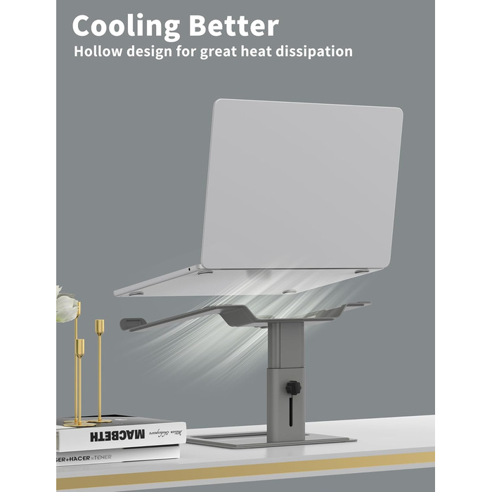 Підставка для ноутбука Soundance, регульована, сіра, для моніторів 10-17.3 дюймів