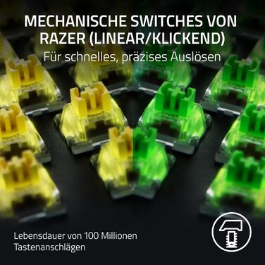 Механічна ігрова клавіатура Razer BlackWidow V4X з Green Clicky Switches (RGB Chroma, 6 макро-клавіші, Doubleshot ABS-клавіші, QWERTY US-розкладка)
