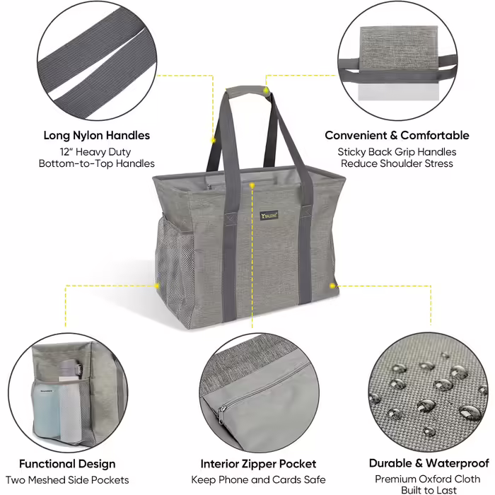 BALEINE Extra Large Multi-Purpose Tote Bag with Wire Frame for Storage