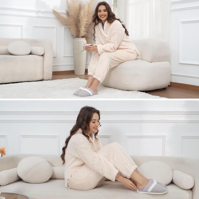 Тапочки жіночі Xnova, плюшеві, м'які, з пам'яттю, антиковзкі, теплі зимові, сірі, 44/45 EU