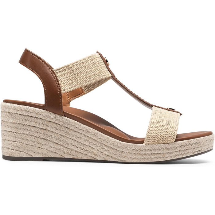 Босоніжки жіночі DREAM PAIRS на танкетці Espadrille, коричневі, 38.5 EU - зручні сандалі для відпочинку та пляжу з підтримкою склепіння стопи
